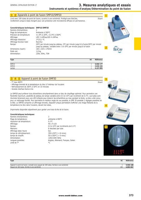 3. Mesures analytiques et essais - Wenk Lab Tec