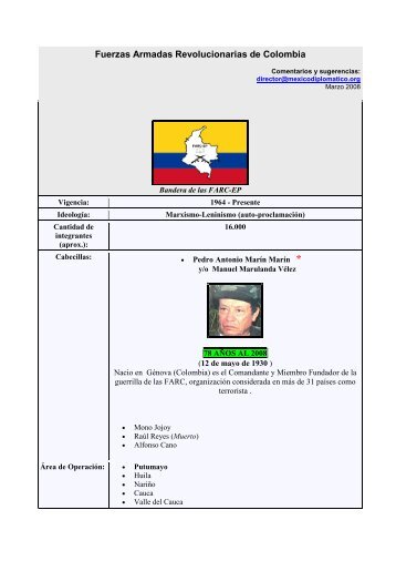 Fuerzas Armadas Revolucionarias de Colombia - México Diplomático
