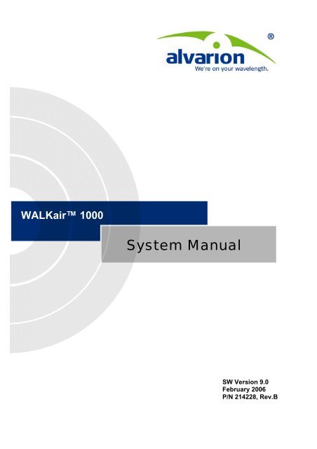 WALKair 1000 System Manual - Alvarion