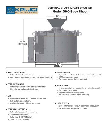 Model 2500 Spec Sheet - KPI-JCI