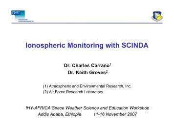 Ionospheric Monitoring with SCINDA
