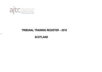 Tribunal training register - 2010 Scotland - Administrative Justice ...