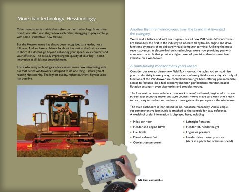 MF WR Series Windrowers Brochure - Hesston.com