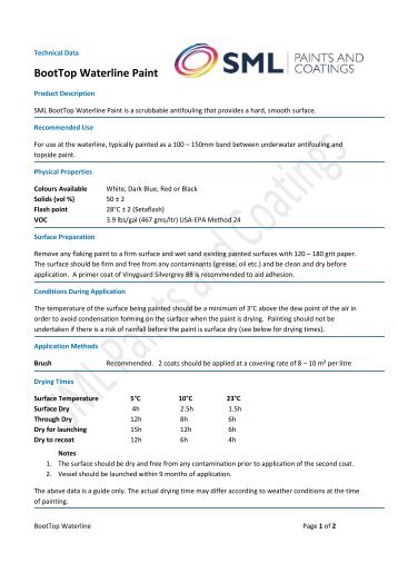 Data Sheet - SML Marine Paints