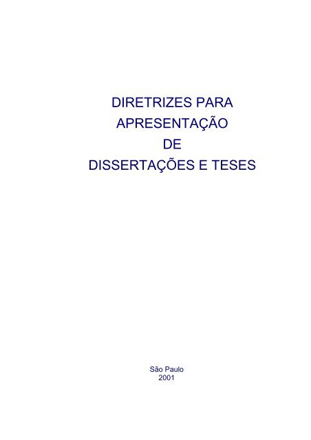 Diretrizes para a Elaboração da Documentação - PCS - USP