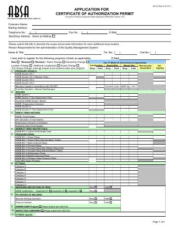 Application Form (AB 29) - ABSA