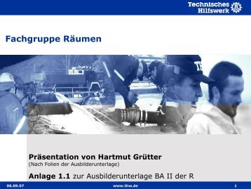 Einleitung - Fachgruppe RÃ¤umen - THW Ortsverband Eschweiler