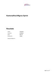 Kantonalfinal Migros Sprint Resultate