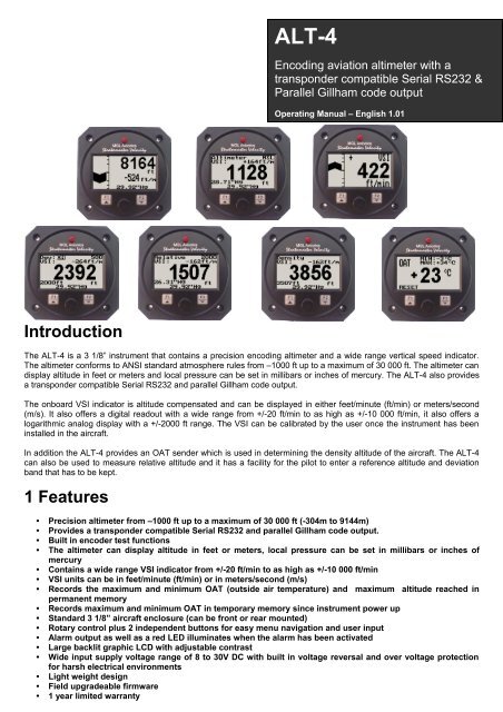 ALT-4 Manual - MGL Avionics