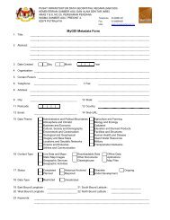 MyGDI Metadata Form - Malaysia Geoportal