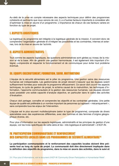 IntroductIon à la sécurIté alImentaIre prIncIpes d'InterventIon