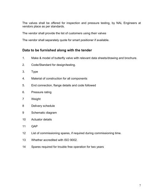 1 Specifications of the Motorised Gate Valve Description : Wedge ...