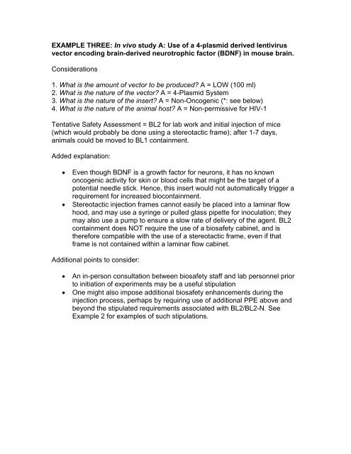 Biosafety Considerations for Research with Lentiviral Vectors