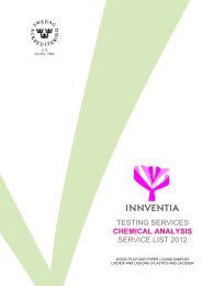 testing services chemical analysis service list 2012 - Innventia.com