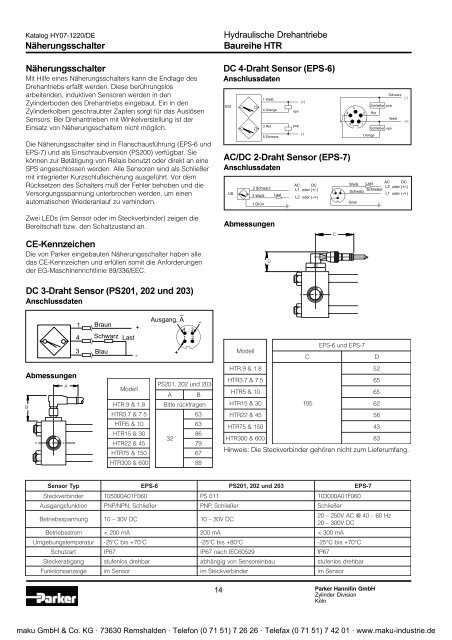 Hydraulische Drehantriebe Baureihe HTR - Parker