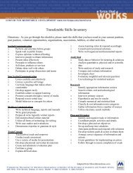 Transferable Skills Inventory - North Coast Calvary Chapel