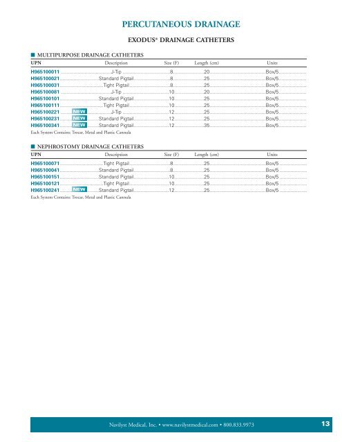 Ordering Information - Navilyst medical