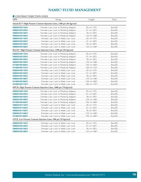 Ordering Information - Navilyst medical