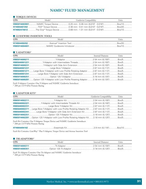 Ordering Information - Navilyst medical