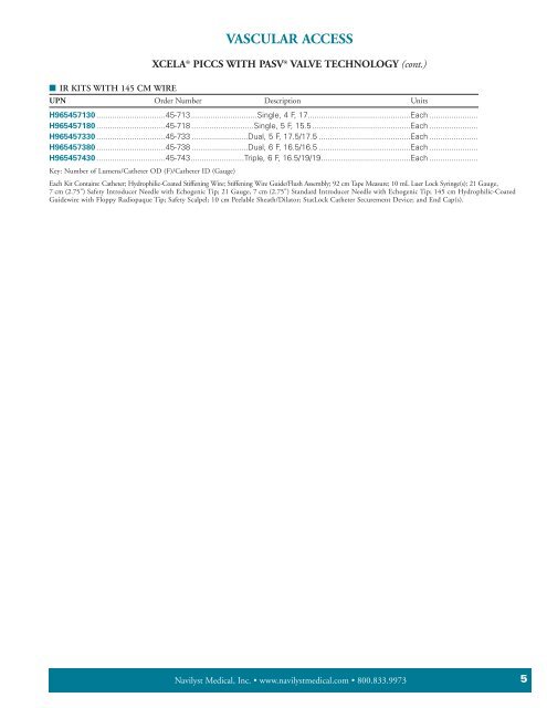 Ordering Information - Navilyst medical