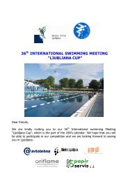 Invitation to Swimming Meeting Ljubljana Cup - FTC Swimming