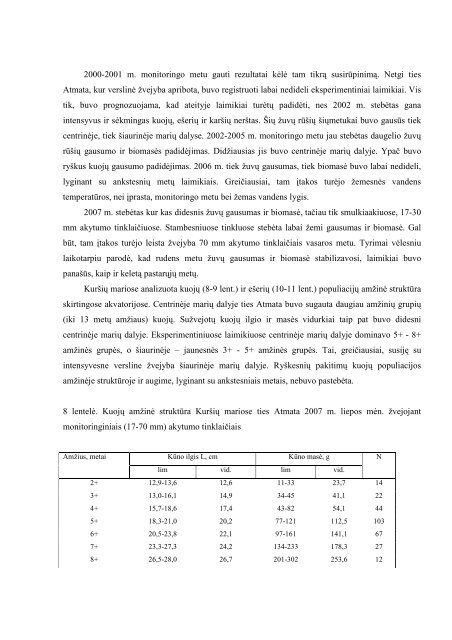 2007 metų tyrimų rezultatų analizės ataskaita - Aplinkos apsaugos ...