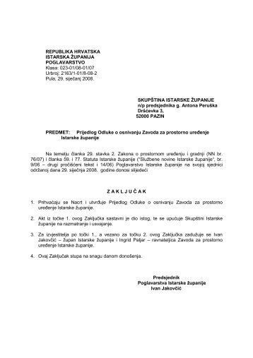 Prijedlog Odluke - Istarska Å¾upanija