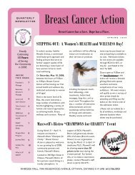 BCA Newsletter - Spring 2008 - Breast Cancer Action Ottawa