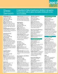 sleep sensors - ADVANCE for Respiratory Care and Sleep Medicine