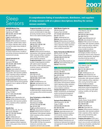 sleep sensors - ADVANCE for Respiratory Care and Sleep Medicine