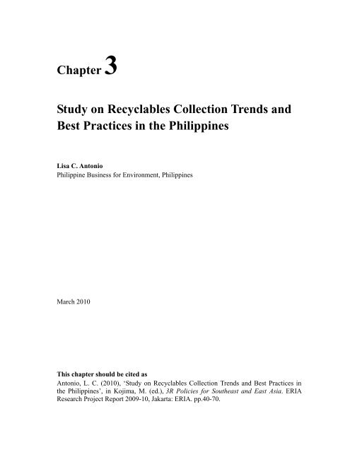 Chapter 3 Study on Recyclables Collection Trends and Best ... - ERIA