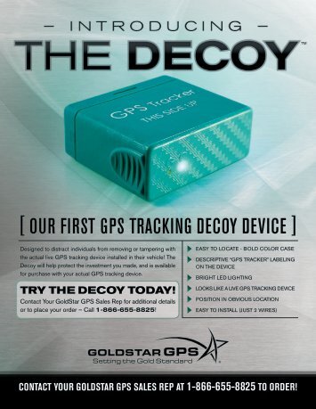 [ our first GPs trackinG decoy device ] - GoldStar GPS