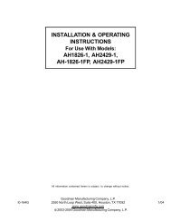 INSTALLATION & OPERATING INSTRUCTIONS AH1826-1 ...