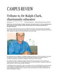 Tribute to Dr Ralph Clark, charismatic educator - TAFE Directors ...