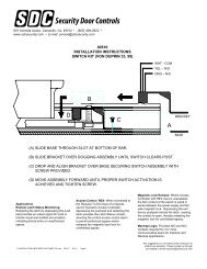Installation - SDC Security Door Controls