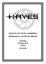 Hydraulic Disc Brake, Installation, Maintenance, and Service Manual