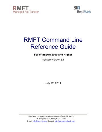 RMFT Command Line Reference Guide - Attunity