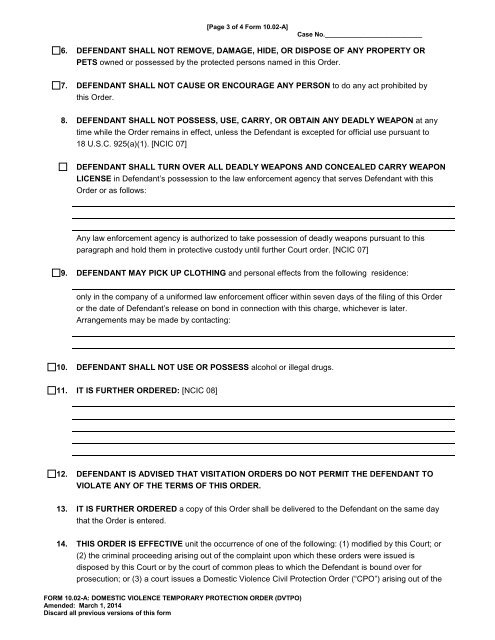 Form 10.02-A: Domestic Violence Temporary Protection Order ...