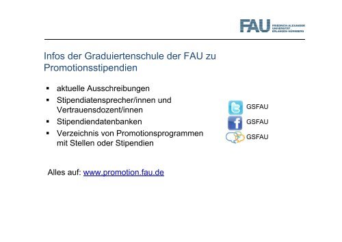 Stipendien-Infoabend - Graduiertenschule der FAU