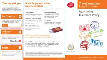 Best Travel Money Card: Travel Insurance Post Office