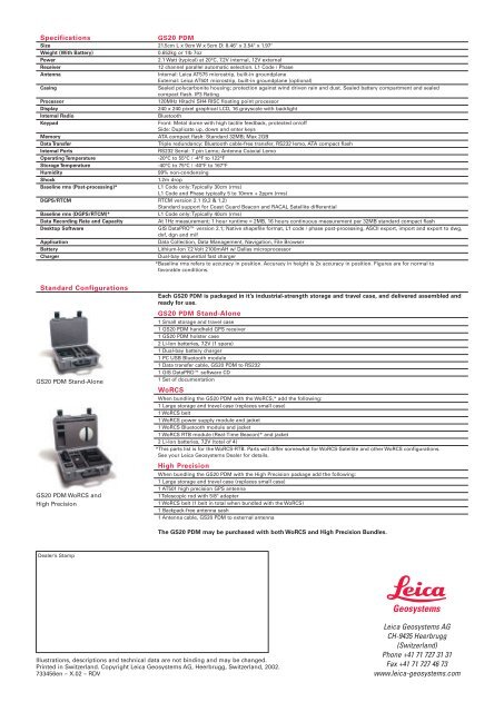 Come Closer… The Leica GS20 PDM - TerraPro GPS Surveys Ltd.