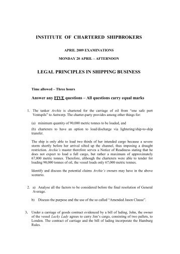 Legal Principles in Shipping Business - Institute of Chartered ...