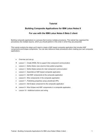 Tutorial - Building Composite Applications for IBM Lotus Notes ...