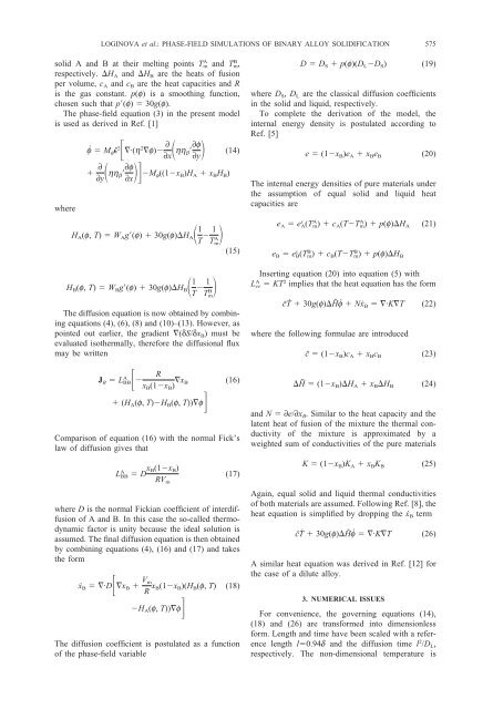 Phase-field modeling of diffusion controlled phase ... - KTH Mechanics