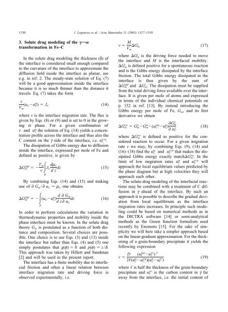 Phase-field modeling of diffusion controlled phase ... - KTH Mechanics