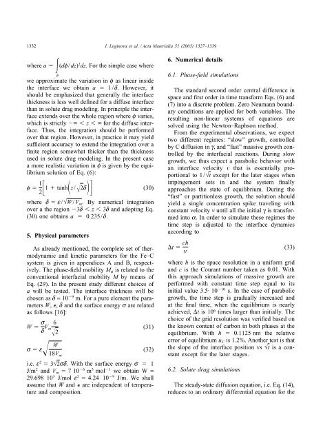 Phase-field modeling of diffusion controlled phase ... - KTH Mechanics