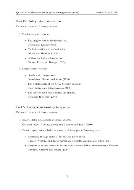 Quantitative Macroeconomics (with heterogeneous agents) - Cemfi