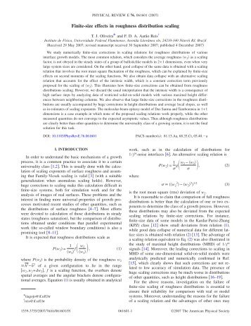 Finite-size effects in roughness distribution scaling - APS Link ...