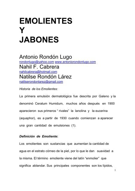 149 EMOLIENTES y JABONES - Antonio RondÃ³n Lugo