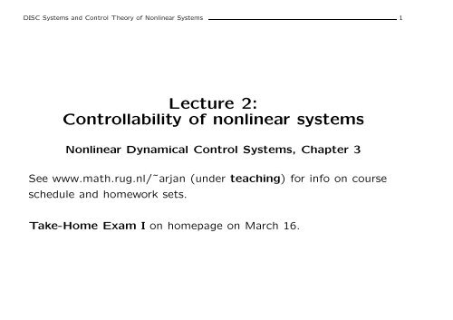 Lecture 2: Controllability of nonlinear systems